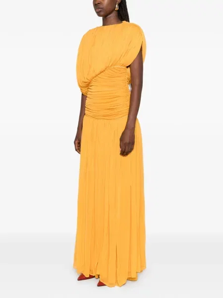 Rochie maxi Tove cu volane galben