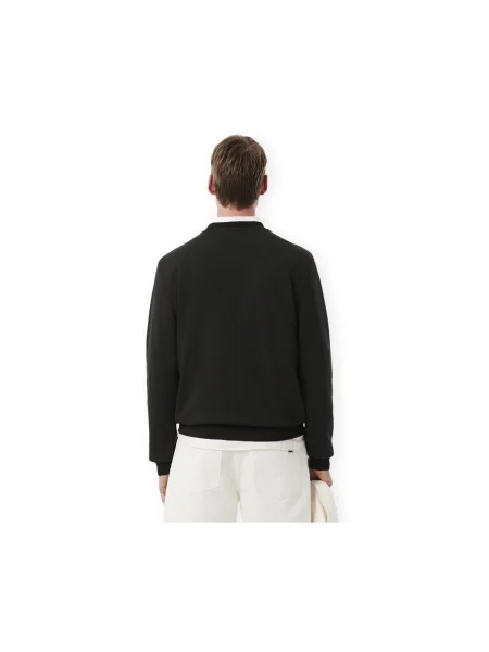 Geacă Lacoste din fleece clasică negru