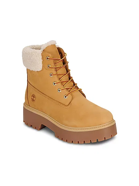 Skate in ulica superge Timberland iz usnja nubuk s platformo bež