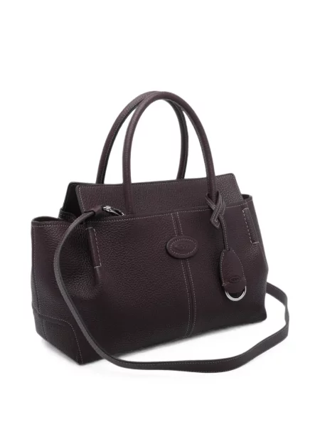 Bőr shopper táska Tod's autogrammal barna