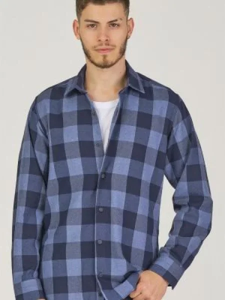 Карирана риза Dewberry синьо