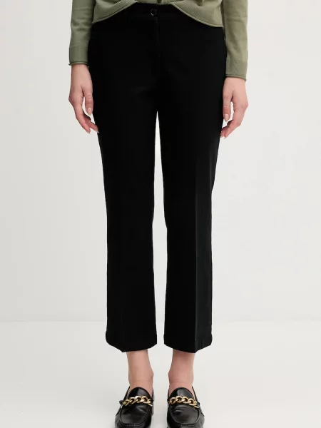 Штани Sisley пряма середня посадка чорний