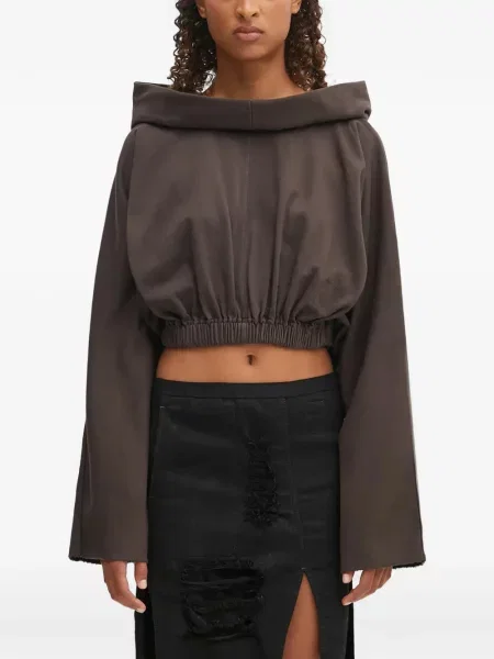 Decupat hanorac cu glugă Rick Owens Drkshdw maro