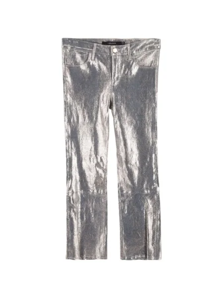 Pantaloni J Brand din piele argintiu