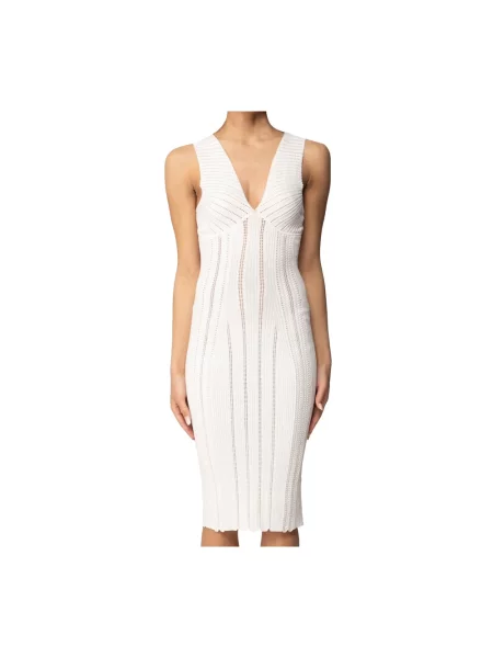 Sukienka dzianinowa Elisabetta Franchi biała