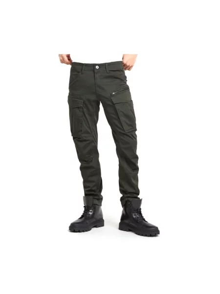 G-Star Raw Spodnie materiałowe Rovic Szary Tapered Fit brązowe