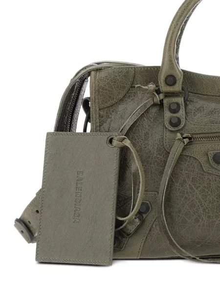 Geantă shopper Balenciaga din piele verde