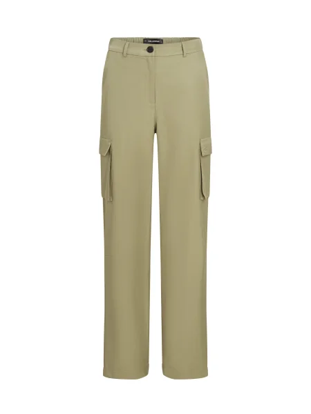 Karl Lagerfeld pantaloni femei drept medium waist verde