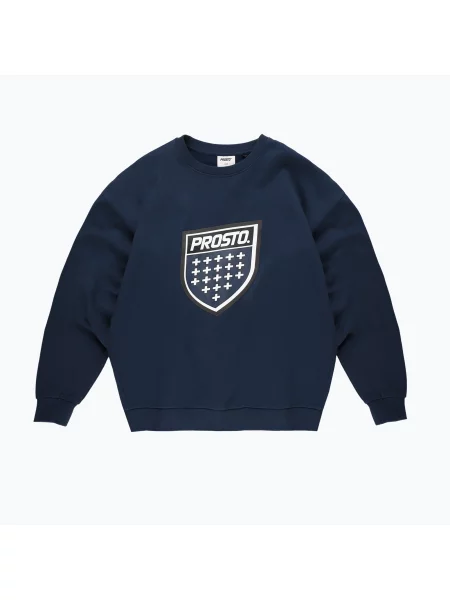 Férfi pulóver PROSTO Big Shield Crewneck navy. Méret: S haditengerészet