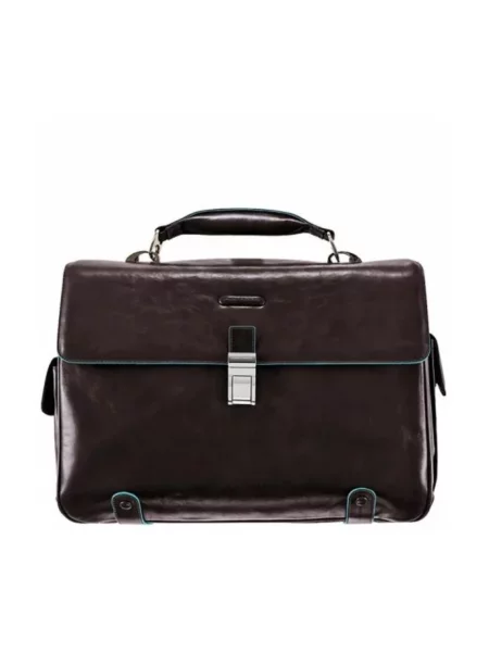 Torba na laptopa Piquadro skórzana brązowa