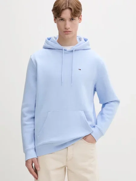 Tommy Jeans hanorac cu glugă pentru bărbați cu albastru