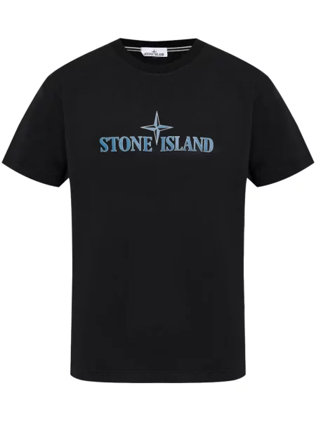 Тениска Stone Island с принт черно