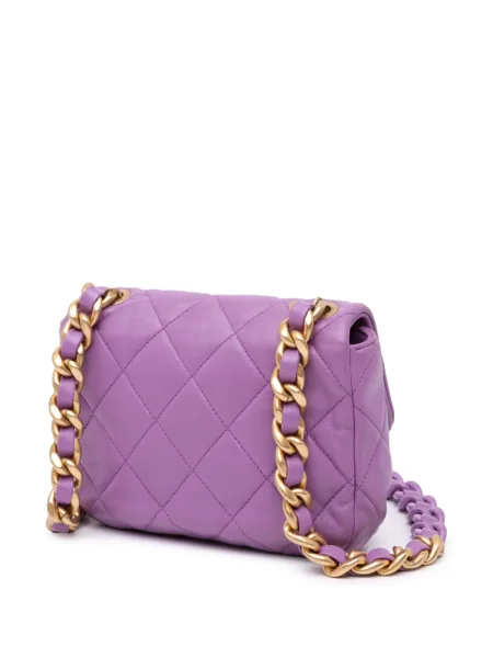 Prošívaný mini náhrdelník Chanel Pre-owned fialový