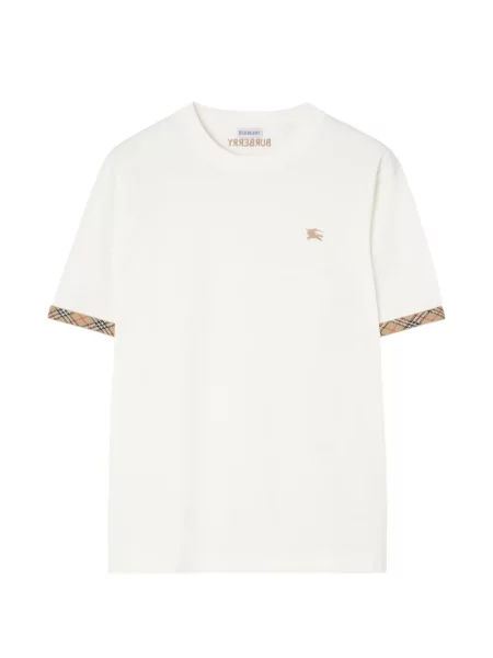 Tricou Burberry în carouri alb