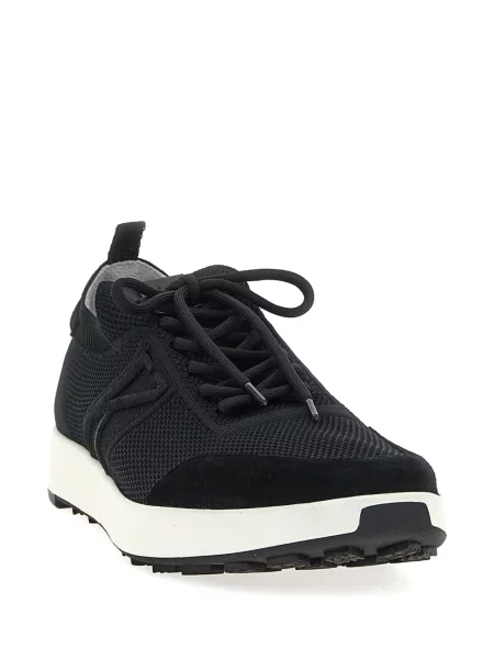 Sneakerși Kiton cu șireturi plasă negru
