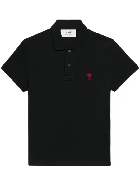 Polo Ami Paris cu broderie negru