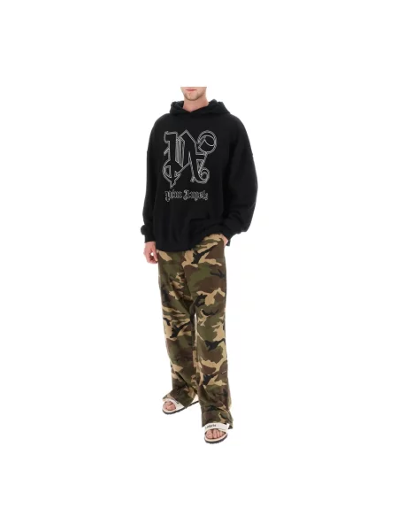 Bluza z kapturem Palm Angels klasyczna czarna