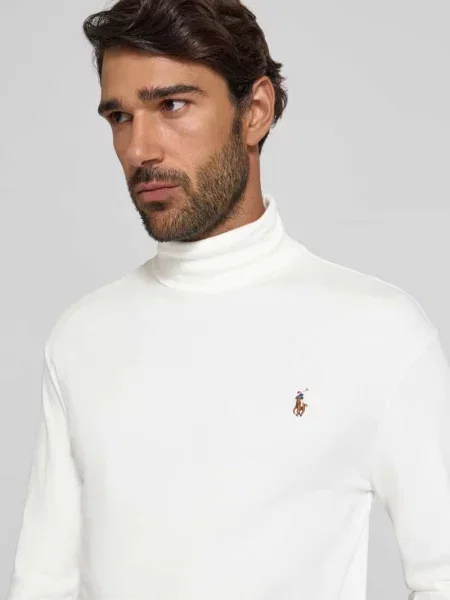 Sweter z golfem Polo Ralph Lauren biały