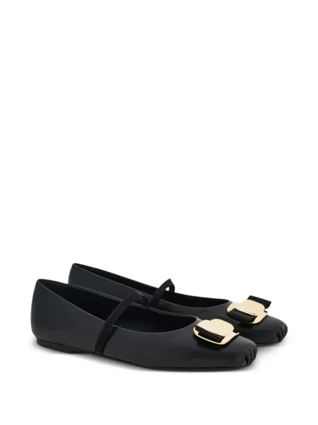 Balerini Ferragamo fără toc negru