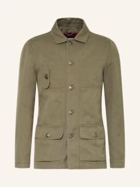Brunello Cucinelli Bunda S Lněným Vzorem khaki