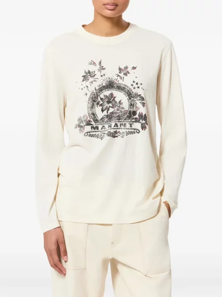 Lung tricou Marant Etoile alb