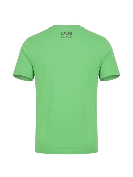 Tricou Cavalli Class cu imagine cu dungi de tigru verde