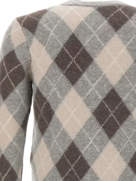 Pulover Eleventy cu model argyle gri