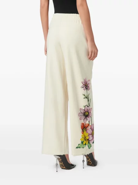 Pantaloni Philipp Plein cu broderie cu model floral