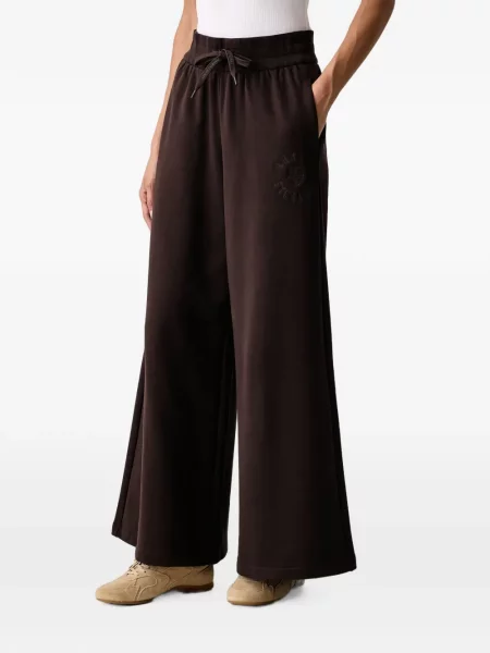 Pantaloni Armani Exchange alergare cu autograf maro