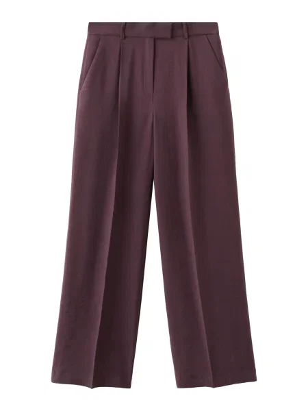 MANGO Pantaloni cu dungă Veronica mov vânătă