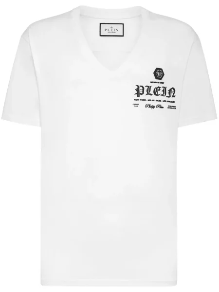 Tricou Philipp Plein cu imagine alb