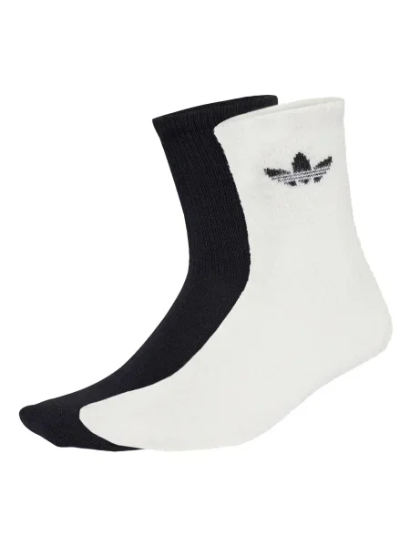ADIDAS ORIGINALS Κάλτσες Fluffy Crew Sock 2 Pairs μαύρο λευκό