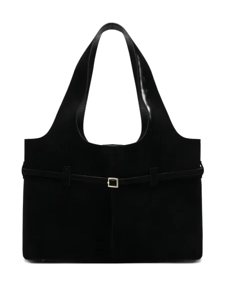 Geantă Manu Atelier din piele de căprioară negru
