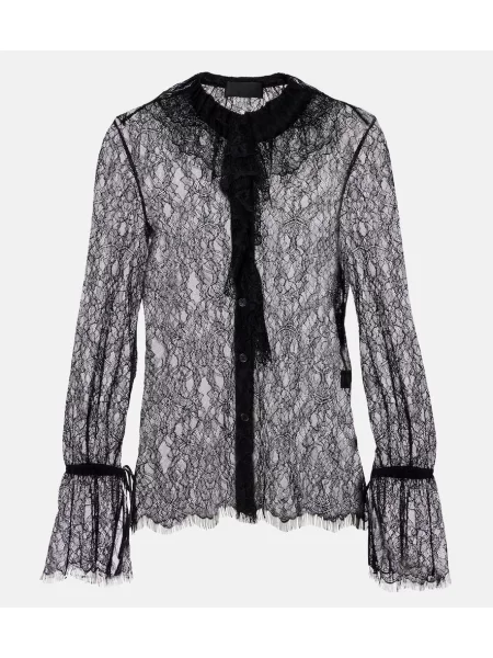 Cămașă Nili Lotan din dantelă negru
