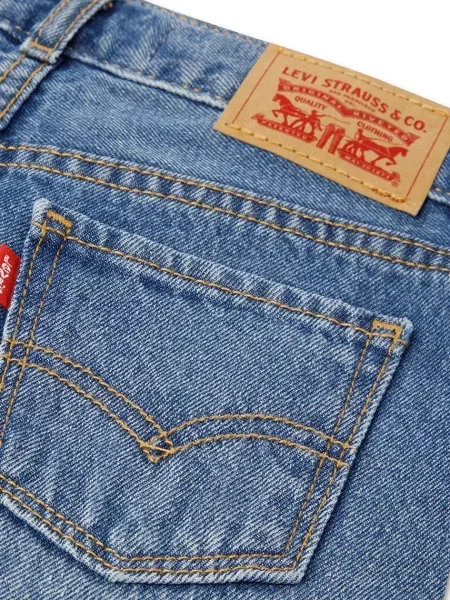 Levi's дънки wide leg за деца EMBROIDERED HIGH RISE BAGG синьо