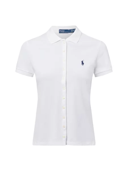 Koszulka polo z listwą guzikową Polo Ralph Lauren biała