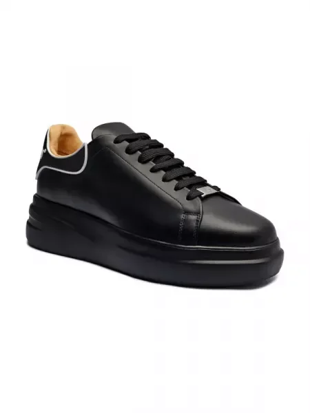 Philipp Plein De piele sneakers Lo-Top negru
