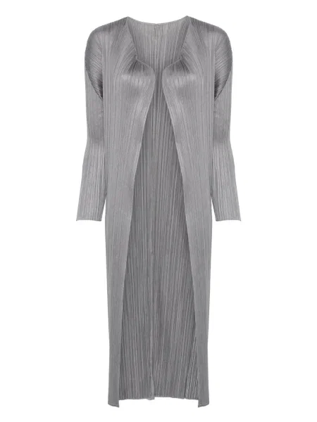 Palton Pleats Please Issey Miyake plisat gri
