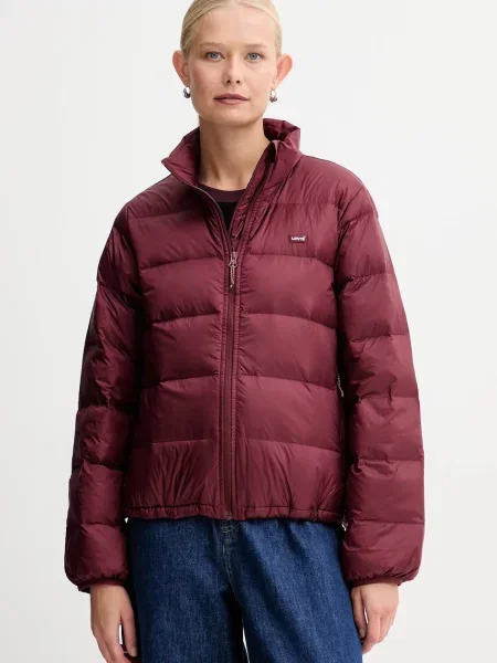 Kurtka puchowa o kroju regular fit z detalem z logo model ‘POLLY’ Levi's bordowa