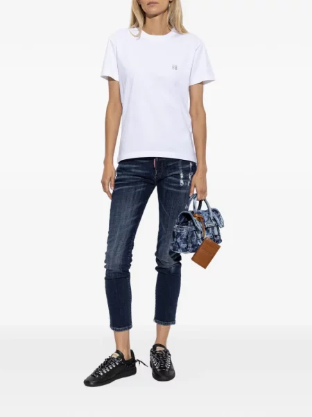 Tricou Dsquared2 cu aplicații alb