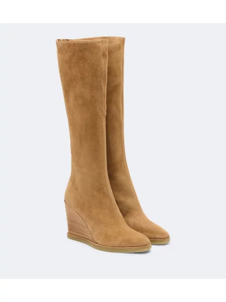 Cizme Aquazzura din piele de căprioară maro