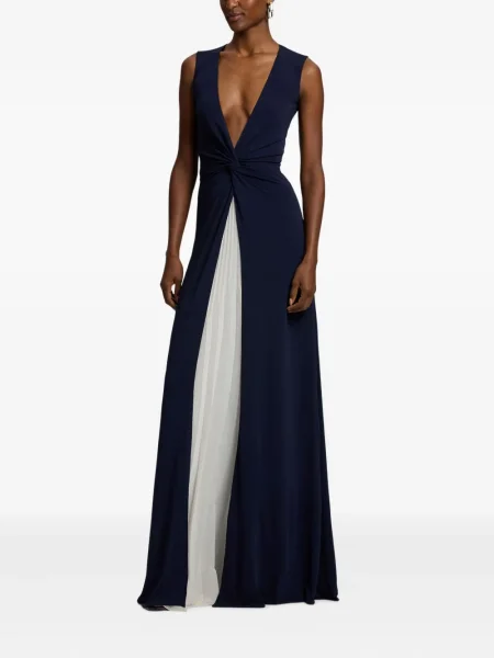 Плисирана костюм вечерна рокля Ralph Lauren Collection синьо