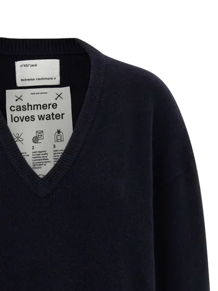 Dugo džemper Extreme Cashmere od kašmira s V-izrezom plava