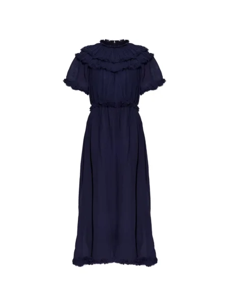 Rochie Ulla Johnson cu franjuri de costum albastru