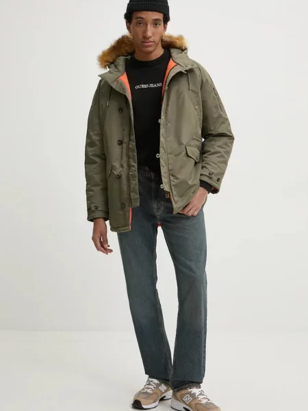 Guess Hanorac Kaki verde