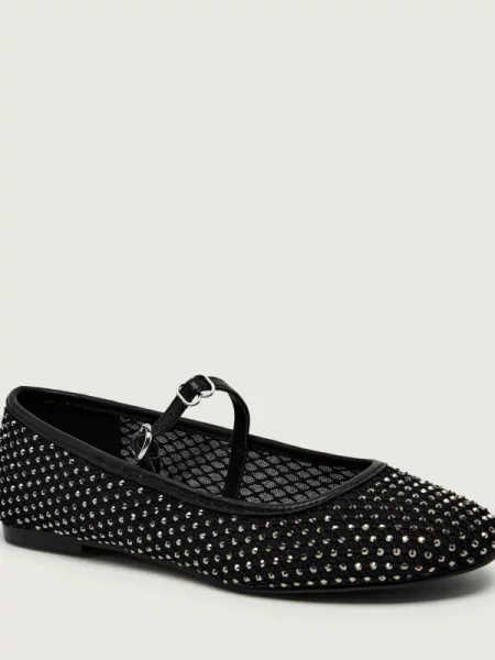 HUGO Balerini Tylia_Ball_netna cu adaos de piele negru