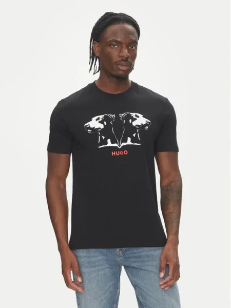 HUGO Tricou Dobero negru