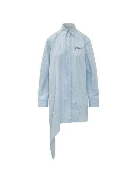 Rochie tip cămașă Off-white asimetrică alb