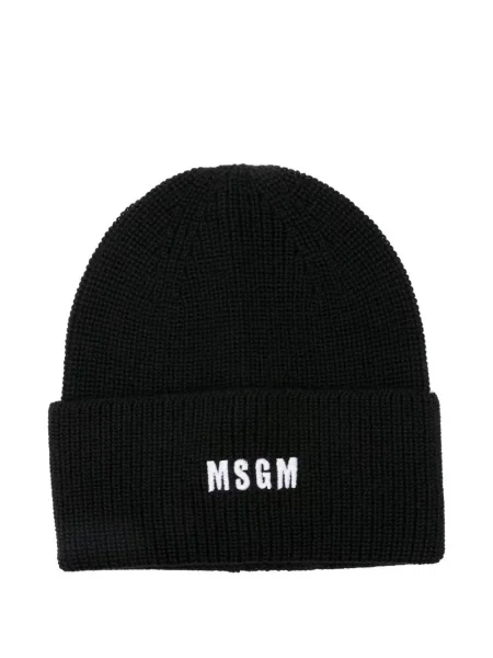 Žebrovaný čepice Msgm černý