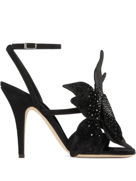Sandale Giuseppe Zanotti cu model floral negru
